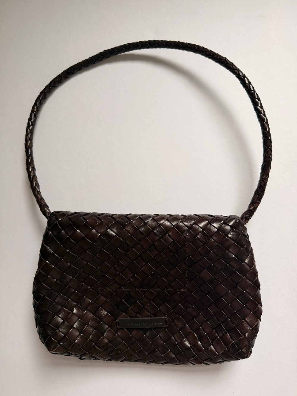 Loeffler Randall Woven Leather Shoulder Bag - Dark Brown - Picture 2 of 8